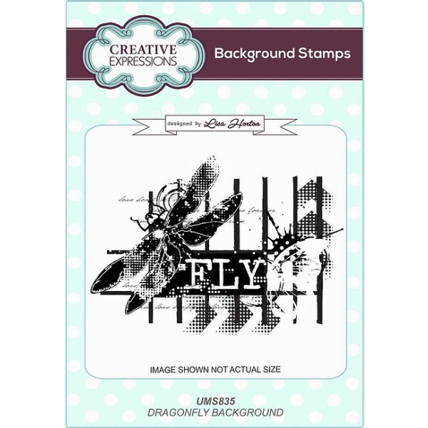 Creative Expressions Cling Stamp - Motivstempel Background Dragonfly