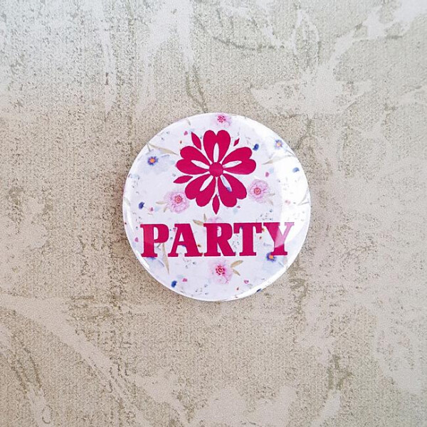 Button 25 mm - PARTY / Anstecknadel