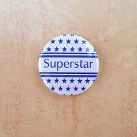 Button 25 mm - Superstar / Rückseite glatt