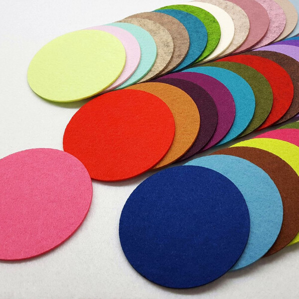 Filz-Untersetzer rund Textilfilz Ø11 cm 2-Stück-Set in 18 Farben 