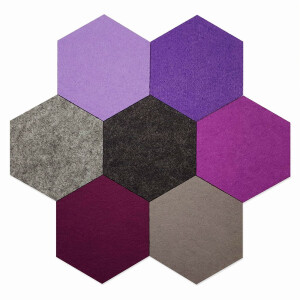 FILZ Untersetzer Wabe, Hexagon 11-15-21 cm viele Farben