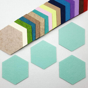 FILZ Untersetzer-Set Hexagon 4-8-12 Stück 11 cm viele Farben