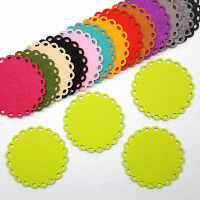 FILZ Untersetzer-Set Rund mit Zierrand 4-8-12 Stück 11 cm viele Farben
