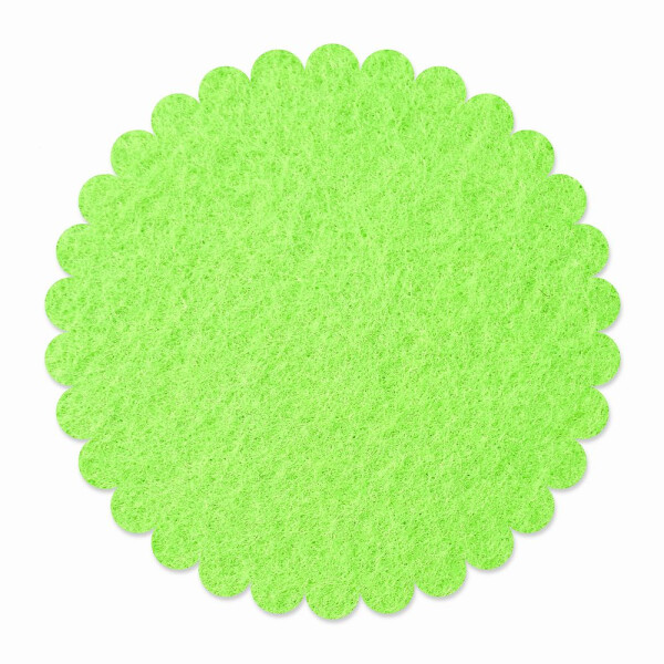1 x FILZ Untersetzer Rund mit Wellenrand 11 cm - pastell-grün