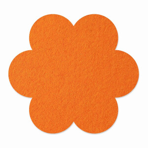 1 x FILZ Untersetzer Blume 11 cm - orange