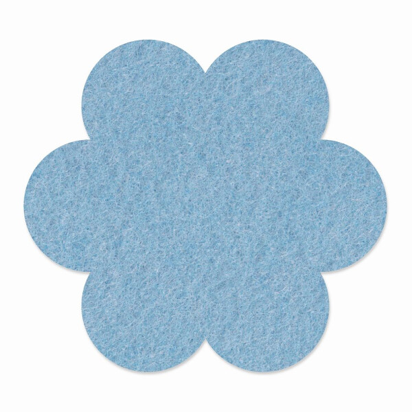 1 x FILZ Untersetzer Blume 11 cm - hellblau