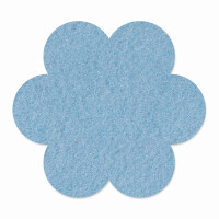 1 x FILZ Untersetzer Blume 11 cm - hellblau