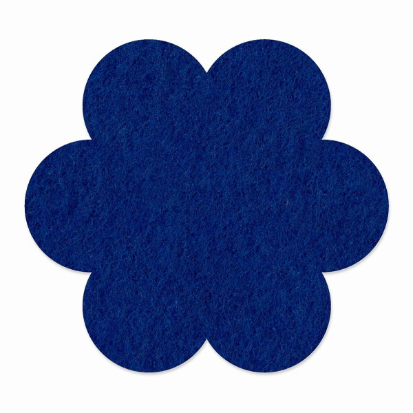 1 x FILZ Untersetzer Blume 11 cm - dunkelblau