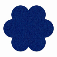 1 x FILZ Untersetzer Blume 11 cm - dunkelblau