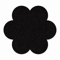 1 x FILZ Untersetzer Blume 11 cm - schwarz