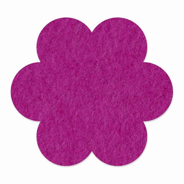 1 x FILZ Untersetzer Blume 11 cm - violett