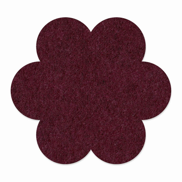 1 x FILZ Untersetzer Blume 11 cm - burgund