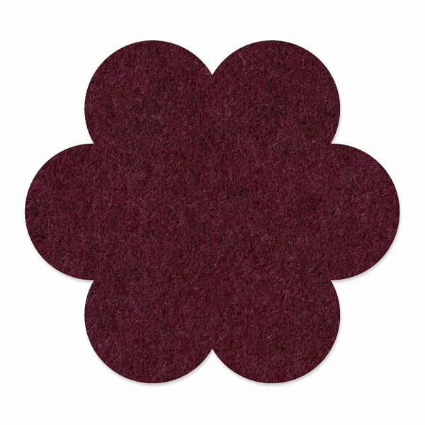 1 x FILZ Untersetzer Blume 11 cm - burgund