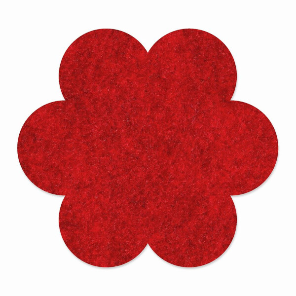 1 x FILZ Untersetzer Blume 11 cm - rot meliert