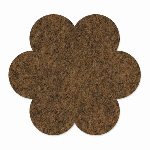 1 x FILZ Untersetzer Blume 11 cm - braun meliert