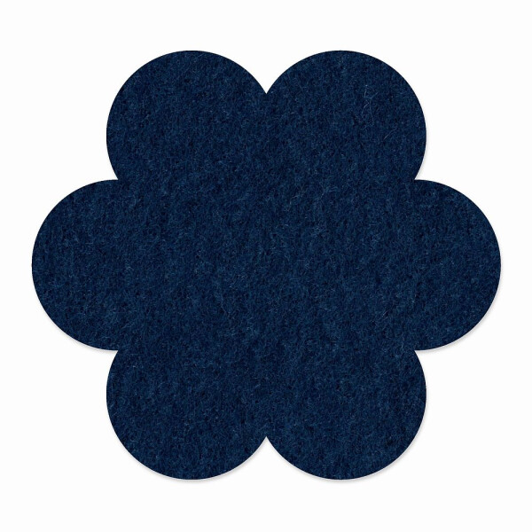 1 x FILZ Untersetzer Blume 11 cm - nachtblau