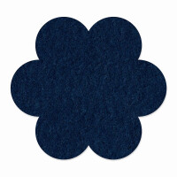 1 x FILZ Untersetzer Blume 11 cm - nachtblau