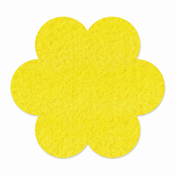1 x FILZ Untersetzer Blume 15 cm - gelb