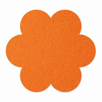 1 x FILZ Untersetzer Blume 15 cm - orange