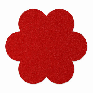 1 x FILZ Untersetzer Blume 15 cm - mohnrot