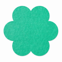 1 x FILZ Untersetzer Blume 15 cm - türkis