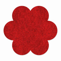 1 x FILZ Untersetzer Blume 15 cm - rot meliert