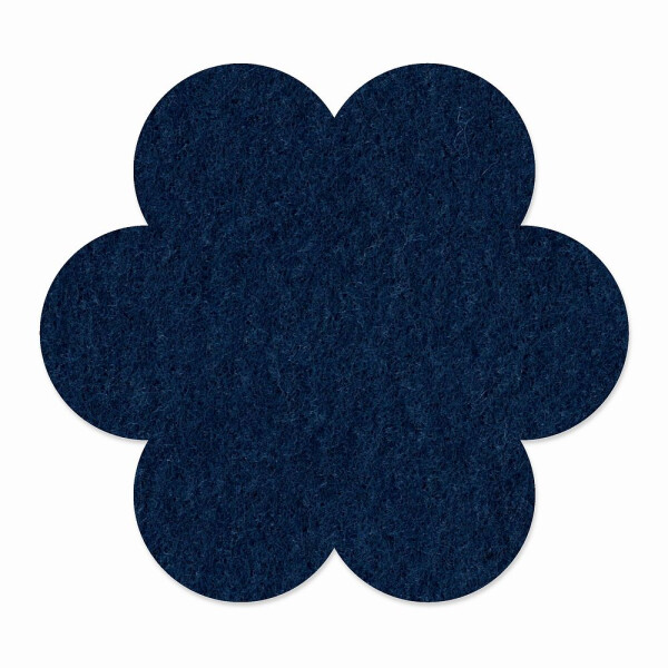 1 x FILZ Untersetzer Blume 15 cm - nachtblau