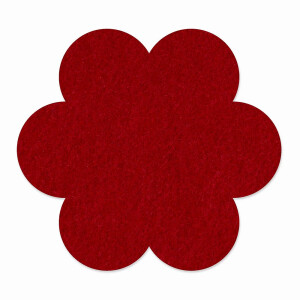 1 x FILZ Untersetzer Blume 20 cm - bordeaux