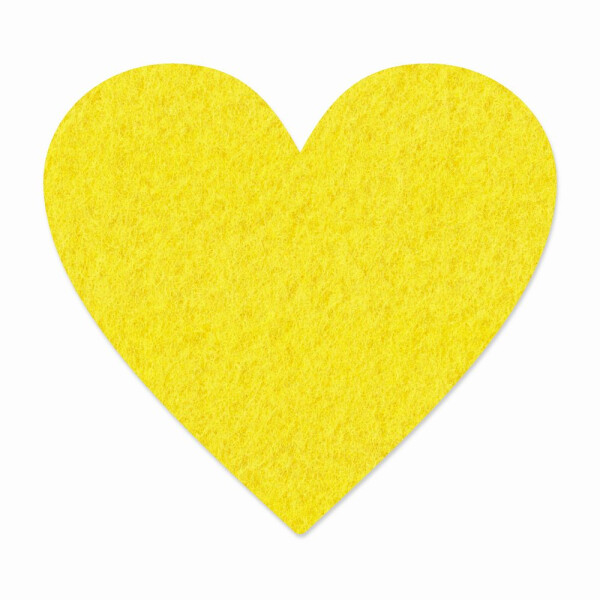 1 x FILZ Untersetzer Herz 12 cm - gelb
