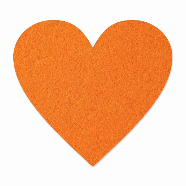 1 x FILZ Untersetzer Herz 12 cm - orange