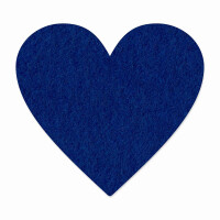 1 x FILZ Untersetzer Herz 12 cm - dunkelblau