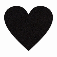 1 x FILZ Untersetzer Herz 12 cm - schwarz