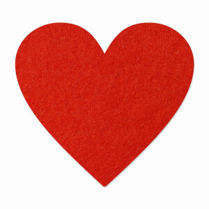 1 x FILZ Untersetzer Herz 12 cm - rot