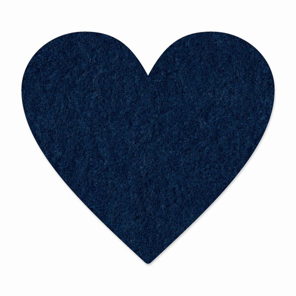 1 x FILZ Untersetzer Herz 12 cm - nachtblau