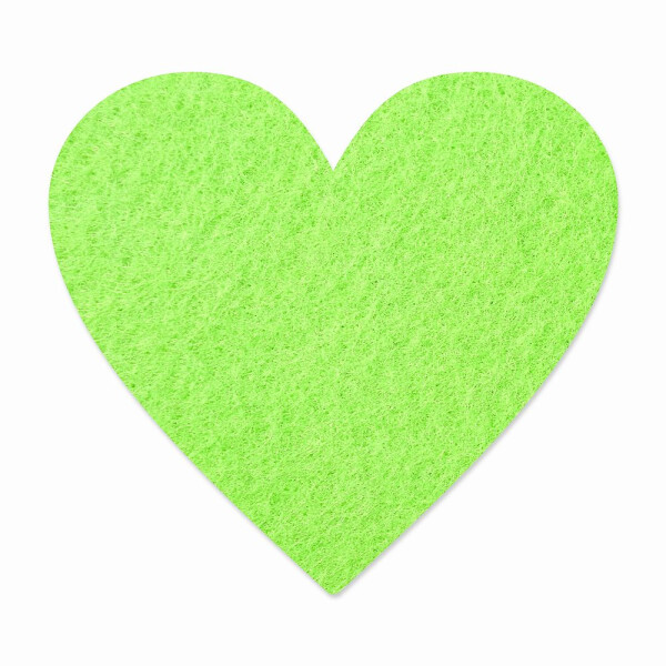 1 x FILZ Untersetzer Herz 12 cm - pastell-grün