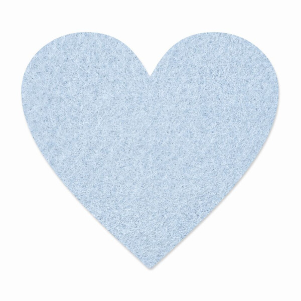 1 x FILZ Untersetzer Herz 12 cm - babyblau