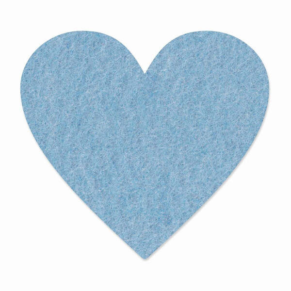 1 x FILZ Untersetzer Herz 16 cm - hellblau