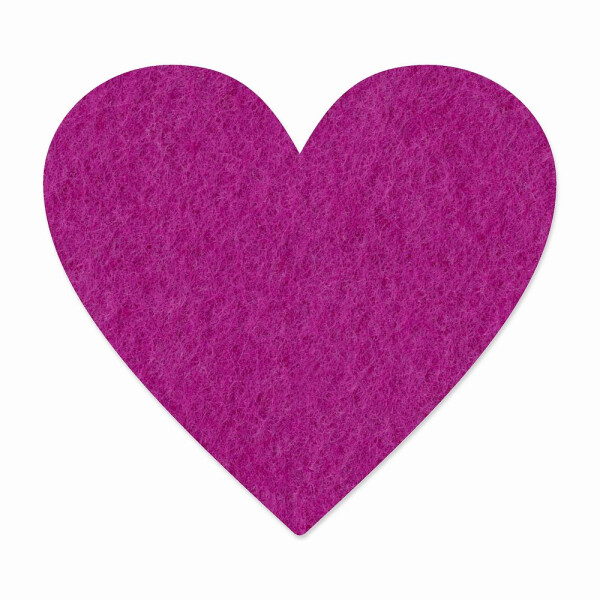 1 x FILZ Untersetzer Herz 16 cm - violett