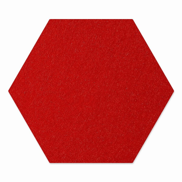 1 x FILZ Untersetzer Wabe, Hexagon 11 cm - mohnrot