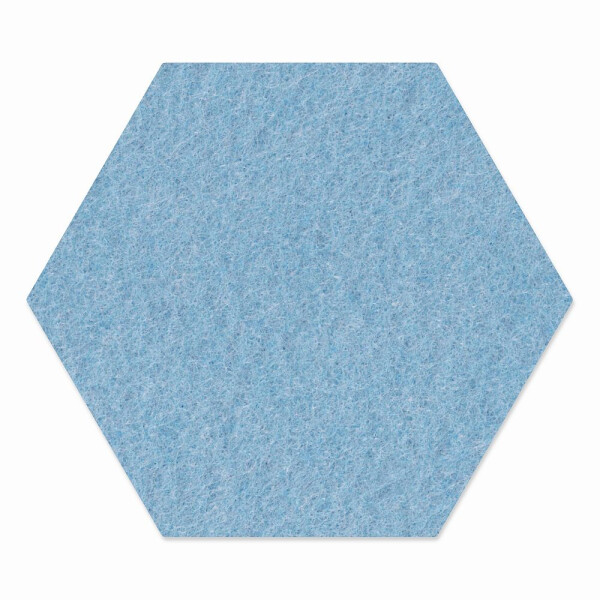 1 x FILZ Untersetzer Wabe, Hexagon 11 cm - hellblau