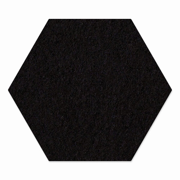 1 x FILZ Untersetzer Wabe, Hexagon 11 cm - schwarz