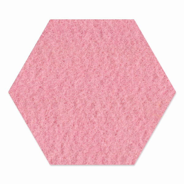 1 x FILZ Untersetzer Wabe, Hexagon 11 cm - rosé