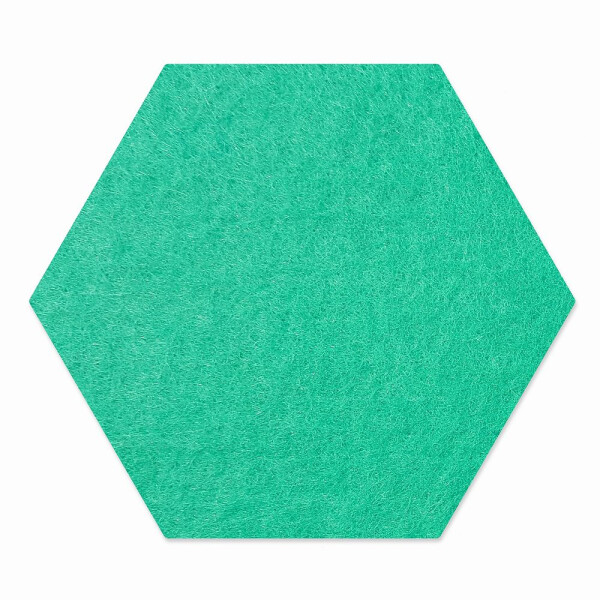 1 x FILZ Untersetzer Wabe, Hexagon 11 cm - türkis