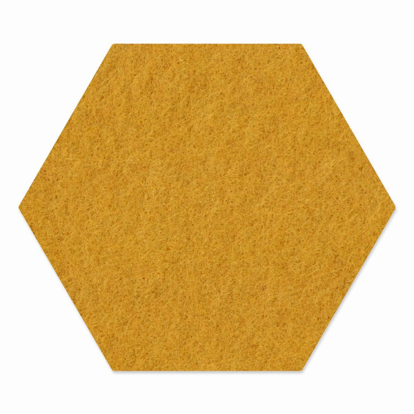 1 x FILZ Untersetzer Wabe, Hexagon 11 cm - ocker