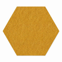 1 x FILZ Untersetzer Wabe, Hexagon 11 cm - ocker