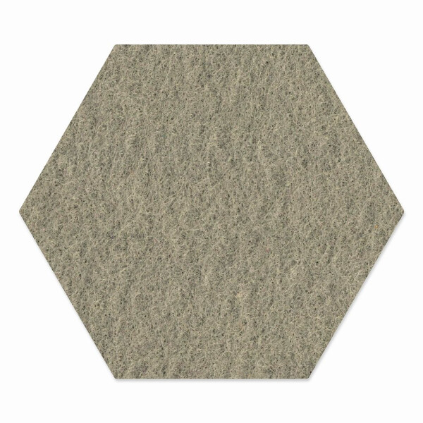 1 x FILZ Untersetzer Wabe, Hexagon 11 cm - grau