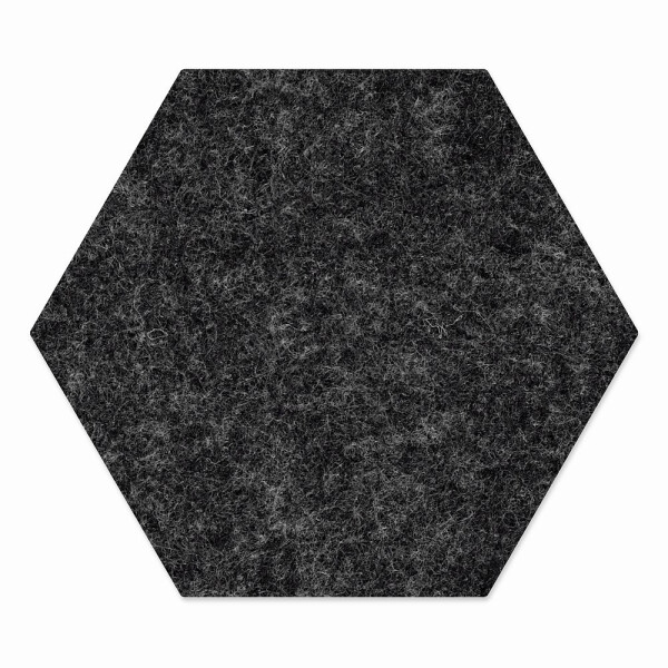 1 x FILZ Untersetzer Wabe, Hexagon 11 cm - dunkelgrau meliert