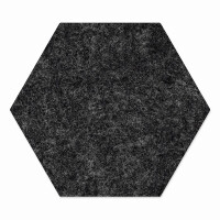 1 x FILZ Untersetzer Wabe, Hexagon 11 cm - dunkelgrau meliert