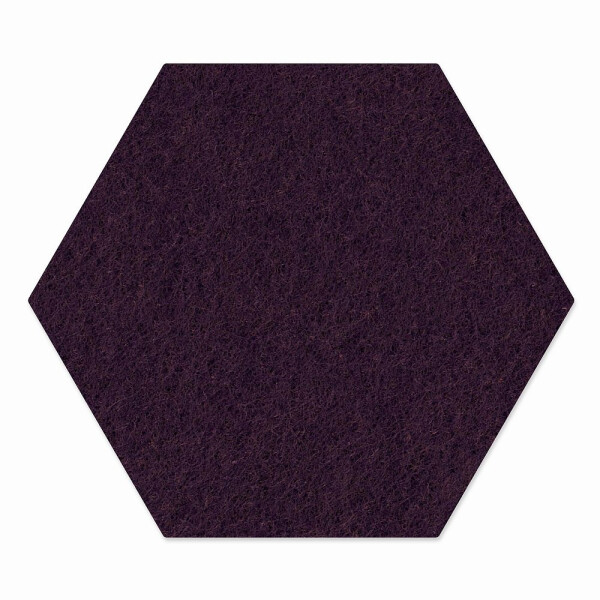 1 x FILZ Untersetzer Wabe, Hexagon 11 cm - pflaume
