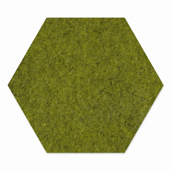 1 x FILZ Untersetzer Wabe, Hexagon 11 cm - grün meliert